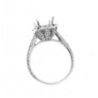 0.75 Cts. 18K White Gold Halo Diamond Engagement Ring Setting
